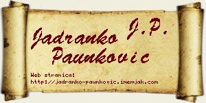 Jadranko Paunković vizit kartica
